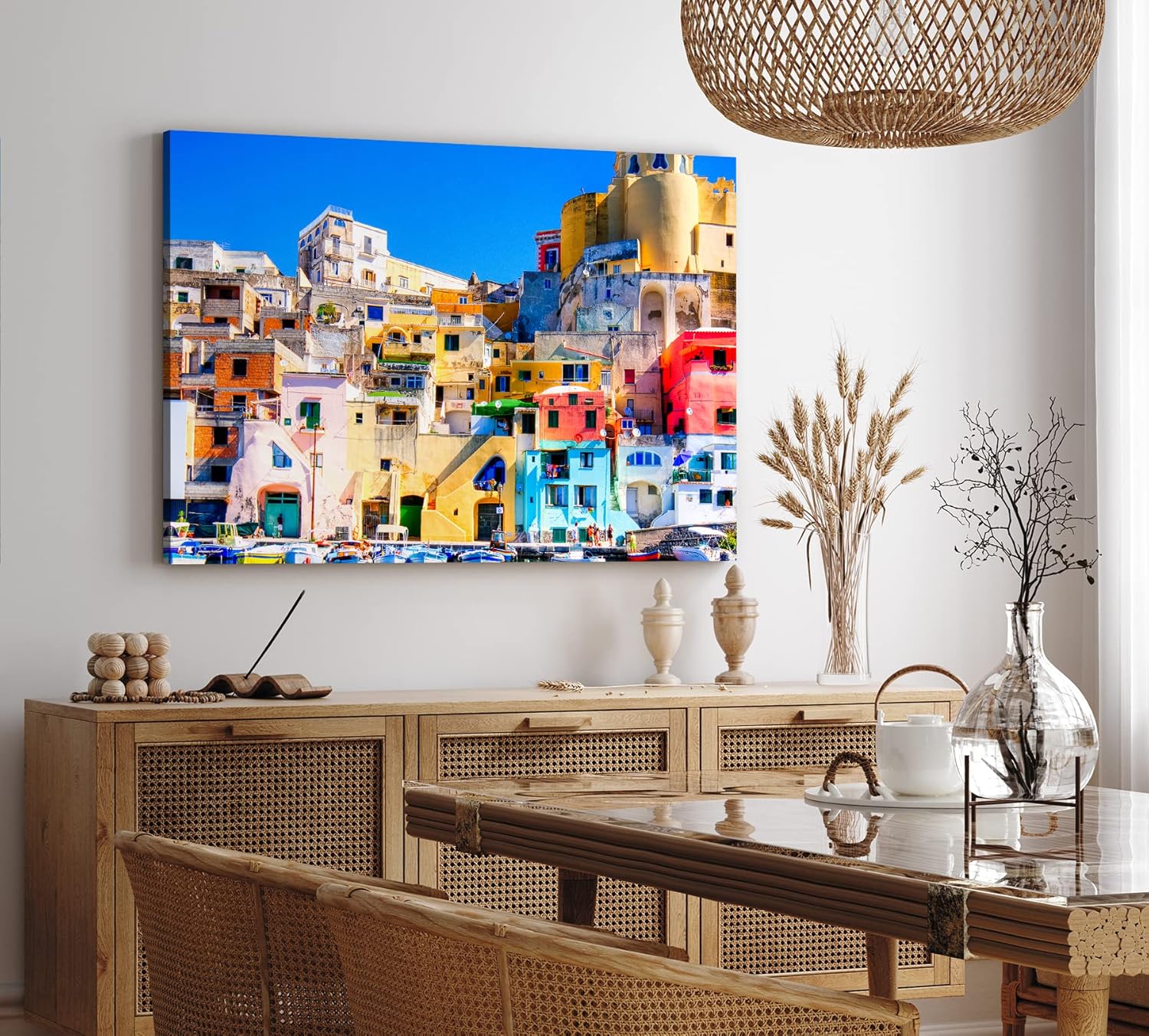 Paul Sinus Wandbild 120x80cm Procida Italien Insel traditionelle Häuser Küstenstadt Mittelmeer