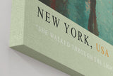 Paul Sinus Wandbild in 40x60cm New York, USA Impressionistische Stadtansicht mit Frau im roten Mantel inmitten des nächtlichen Times Square