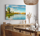 Paul Sinus Wandbild 120x80cm Afrika Nil Ägypten Fluss Sonnenuntergang Vögel Fluss