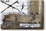 Sinus Art Wandbild 120x80cm Abstrakte Elemente in Schwarz, Weiß und Braun mit grafischen Linien und Symbolen