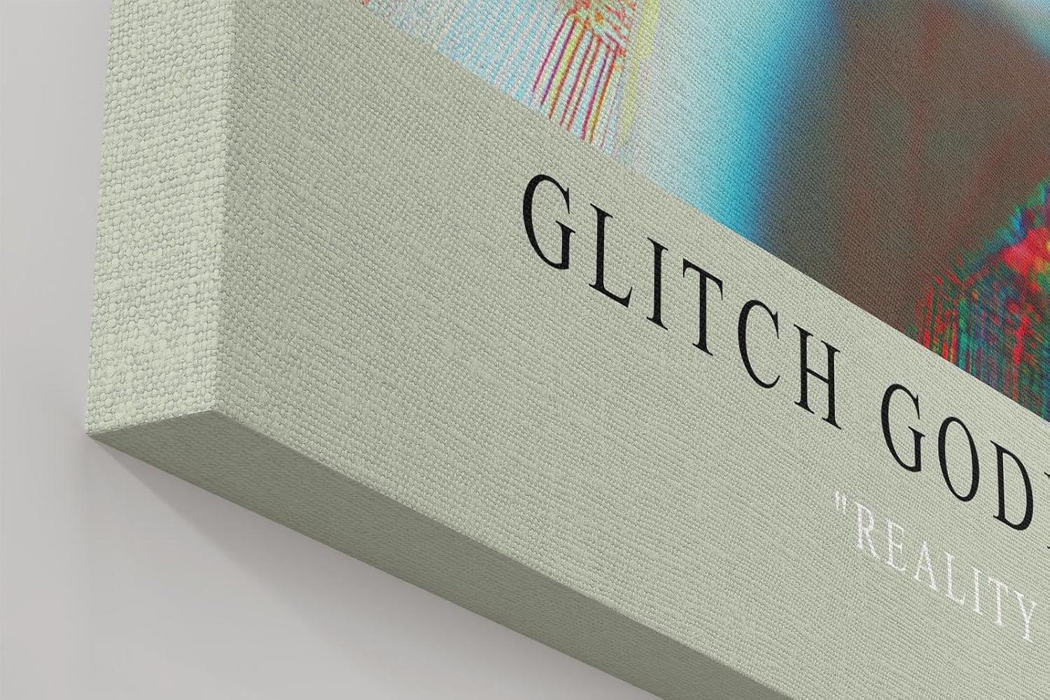 Paul Sinus Wandbild in 40x60cm Glitch Goddess – Futuristisches Porträt einer Frau mit digitalem Glitch-Effekt und Schmetterlingen