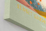 Paul Sinus Wandbild in 40x60cm farbenfrohe Hügellandschaft bei Sonnenuntergang – stilisierte Naturdarstellung in sanften Pastelltönen