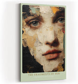 Paul Sinus Wandbild in 40x60cm fragmentiertes Frauenporträt in Mixed-Media-Technik – ausdrucksstarkes Kunstmotiv für moderne Wohnund Galerieräume