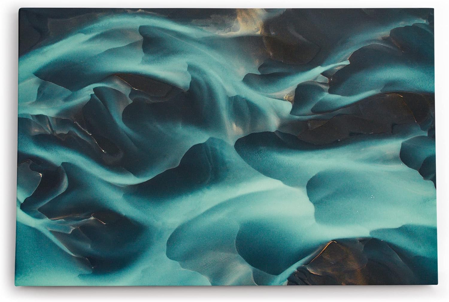 Paul Sinus Wandbild 120x80cm Luftaufnahme Berge Nebel Vogelperspektive Kunstvoll Abstrakt