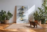 Paul Sinus Kunstdruck 40x60cm Crossing Layers – Abstrakte Komposition mit dynamischen Farbstrukturen in Gold, Grün und Schwarz