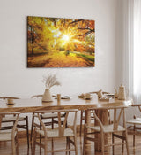 Paul Sinus Wandbild 120x80cm Herbst Herbstblätter Laub Sonnenstrahlen Baumkrone