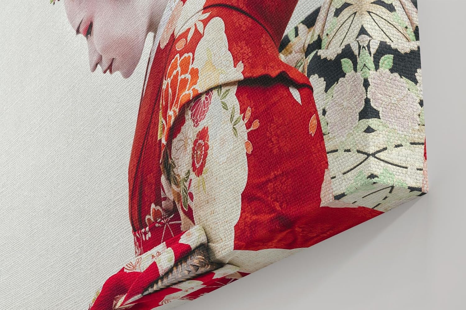 Sinus Art Wandbild 120x80cm Stilvolles Porträt einer Geisha – Ausdruck fernöstlicher Tradition und Anmut