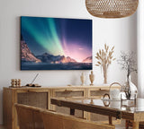 Paul Sinus Wandbild 120x80cm Norwegen Berge Polarlichter Sternenhimmel Nacht