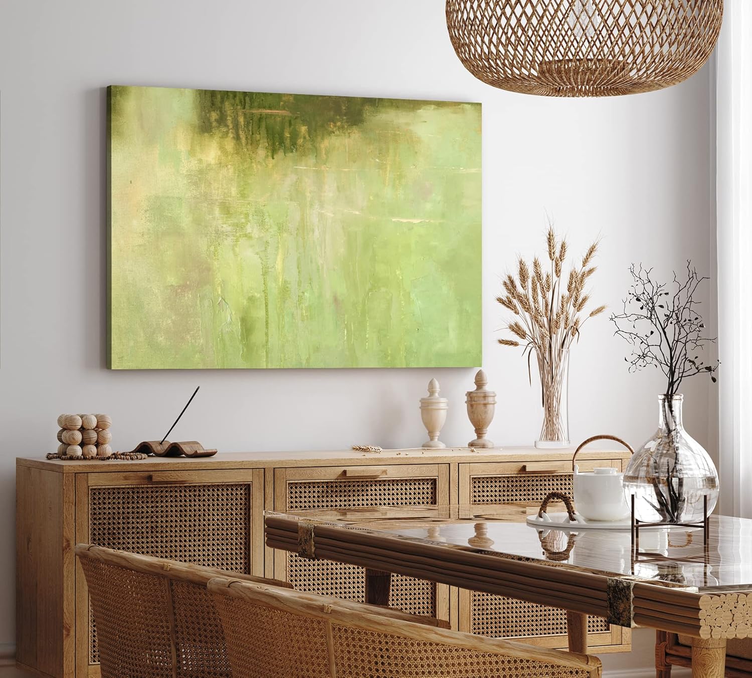 Paul Sinus Wandbild 120x80cm Abstrakte Struktur Grün Farbe Kunstvoll Dekorativ