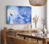 Paul Sinus Wandbild 120x80cm Pusteblume Löwenzahn Blau Kunstvoll Nahaufnahme