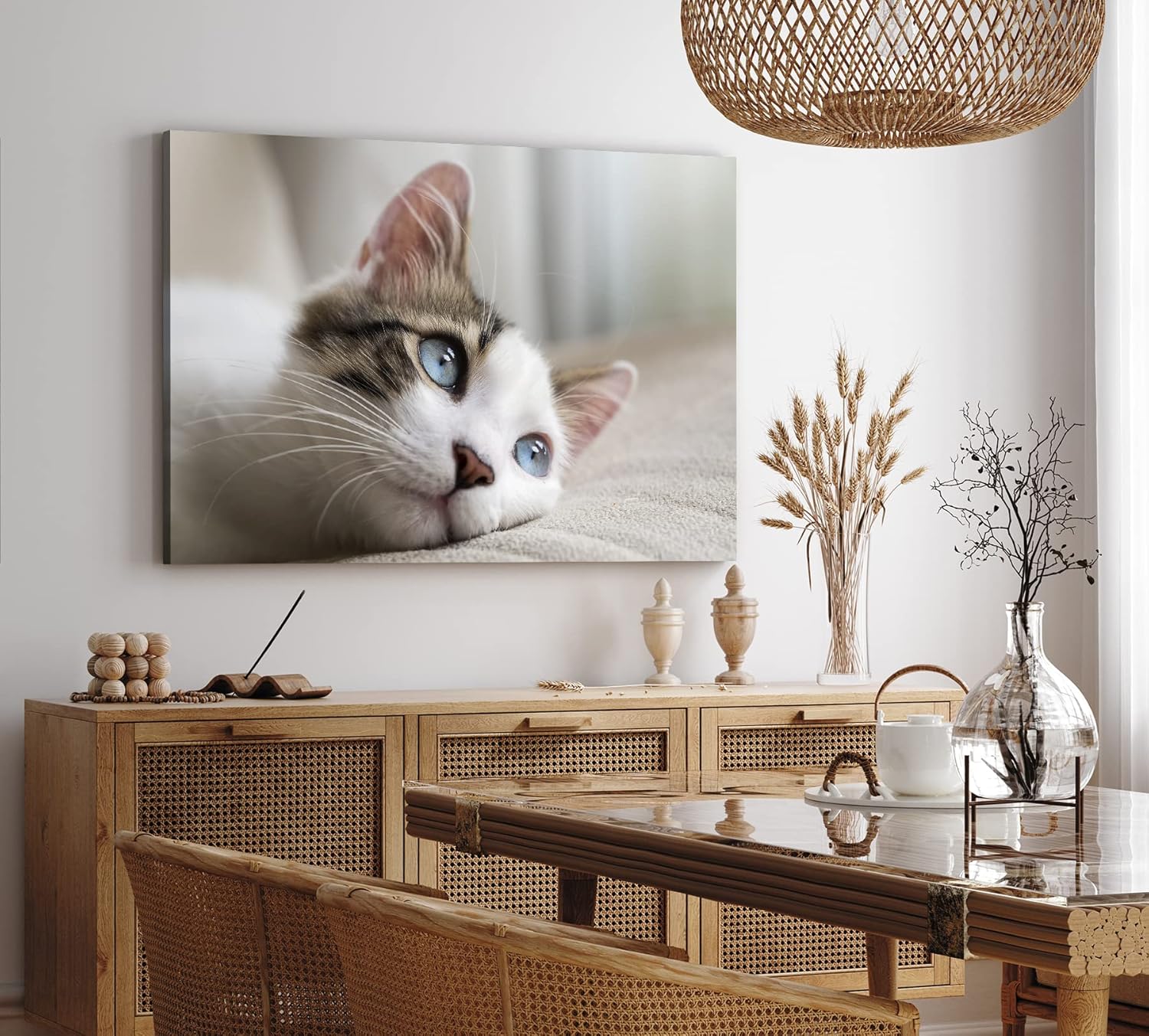 Paul Sinus Wandbild 120x80cm Katze Kätzchen blaue Augen Kater Katzenbaby