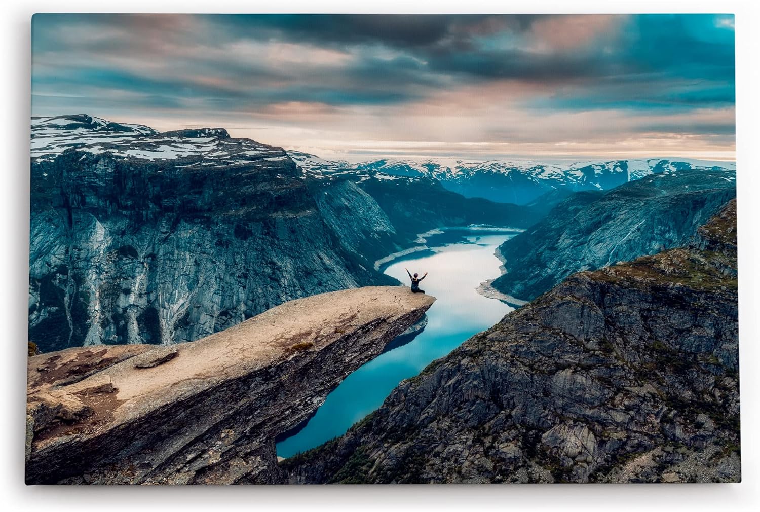 Paul Sinus Wandbild 120x80cm Trolltunga Berggipfel Gebirge Norwegen Felsen Natur