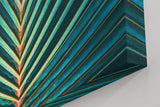 Sinus Art Wandbild 120x80cm Grafisches Palmenblatt mit symmetrischer Form – faszinierender Blickfang