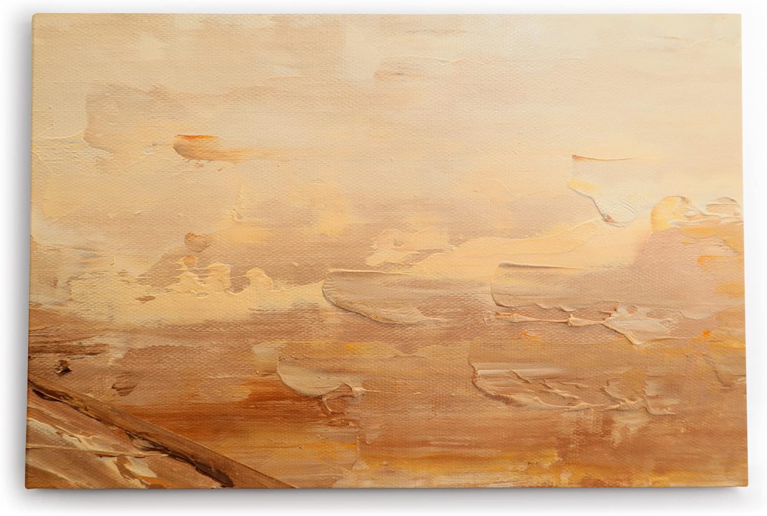 Wandbild 120x80cm Abstrakte Kunst Spachtelstruktur Beige Modern