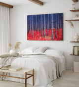 Paul Sinus Wandbild 120x80cm Fichtenwald Bäume Wald Rot Kunstvoll Fichten