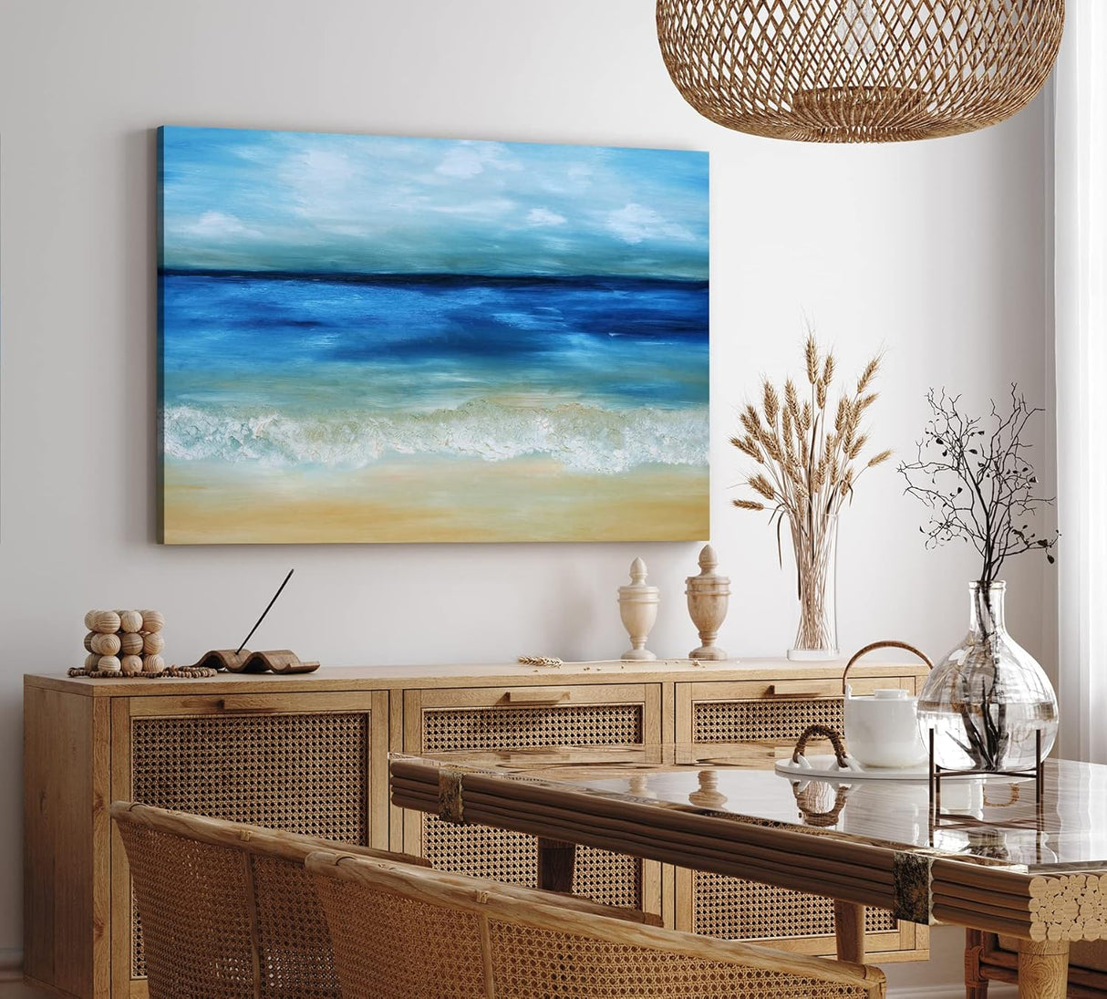Paul Sinus Wandbild 120x80cm Meer Strand Horizont Himmel Abstrakt Wellen
