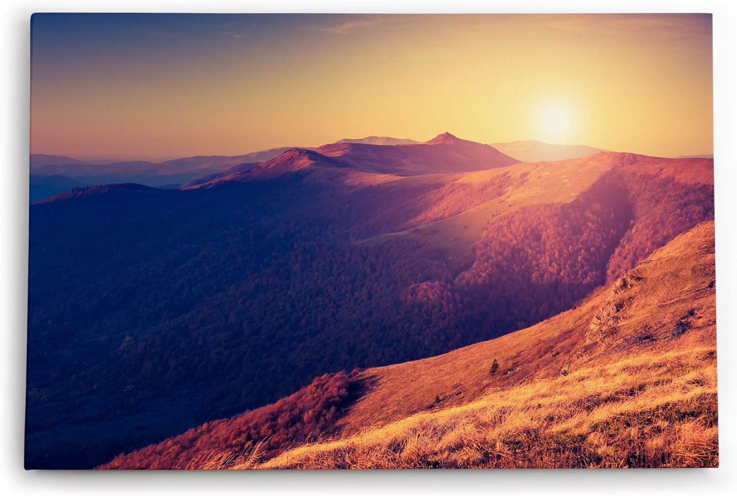 Paul Sinus Wandbild 120x80cm Berge Gebirge Sonnenuntergang Berglandschaft Natur