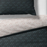 Sinus Art Mikrofaser Bettwäsche 135x200 cm + 80x80 cm – Wendedesign in Sandbeige & Anthrazit mit grafischem Muster, pflegeleicht & atmungsaktiv