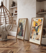 Paul Sinus Leinwandbild 60x90cm Leinwandbild Urban Flight – Farbenfroher Kolibri auf abstraktem Hintergrund, moderne Mixed-Media-Kunst