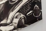 Sinus Art Wandbild 120x80cm Ästhetische Nahaufnahme eines ikonischen Oldtimers mit glänzendem Chrom