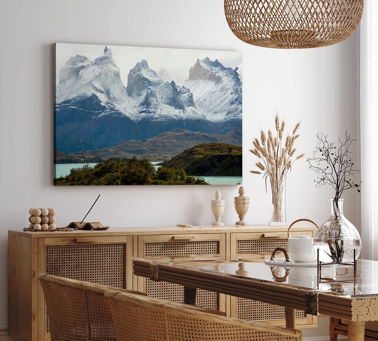 Paul Sinus Wandbild 120x80cm Pehoé See Chile Anden Berge Gebirge Schneegipfel