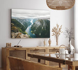 Paul Sinus Wandbild 120x80cm Naeroyfjord Norwegen Fluss Berge Natur Bucht skandinavische Landschaft