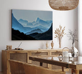 Paul Sinus Wandbild 120x80cm Berge Gebirge Bergkette Natur Nebel Himalaya