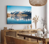 Paul Sinus Wandbild 120x80cm Gefrorener See Berge Winter Landschaft Schnee