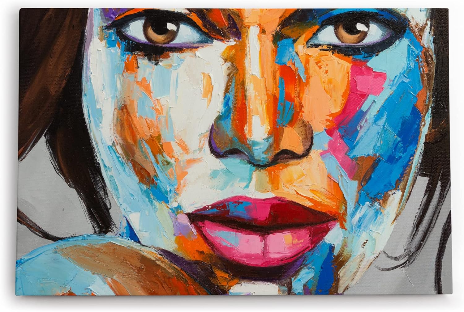 Wandbild 120x80cm Porträt einer jungen afrikanischen Frau Feminin Spachtel Abstrakt