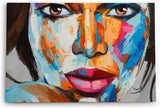 Wandbild 120x80cm Porträt einer jungen afrikanischen Frau Feminin Spachtel Abstrakt