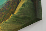 Sinus Art Wandbild 120x80cm Hügeliges Landschaftsmotiv mit natürlicher Lichtstimmung für beruhigende Raumwirkung