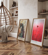 Paul Sinus Leinwandbild 60x90cm Stand Alone – Blume, Natur, Rot, Leidenschaft, Einsamkeit, Schönheit, Minimalismus, Kunst, Fotografie, Eleganz