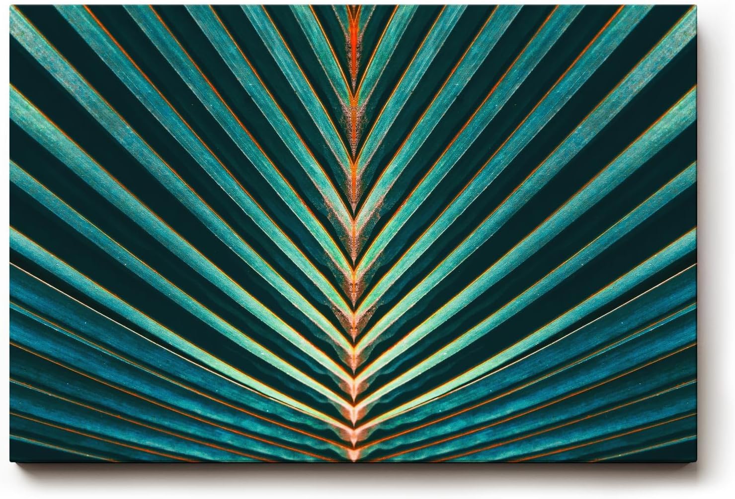 Sinus Art Wandbild 120x80cm Grafisches Palmenblatt mit symmetrischer Form – faszinierender Blickfang