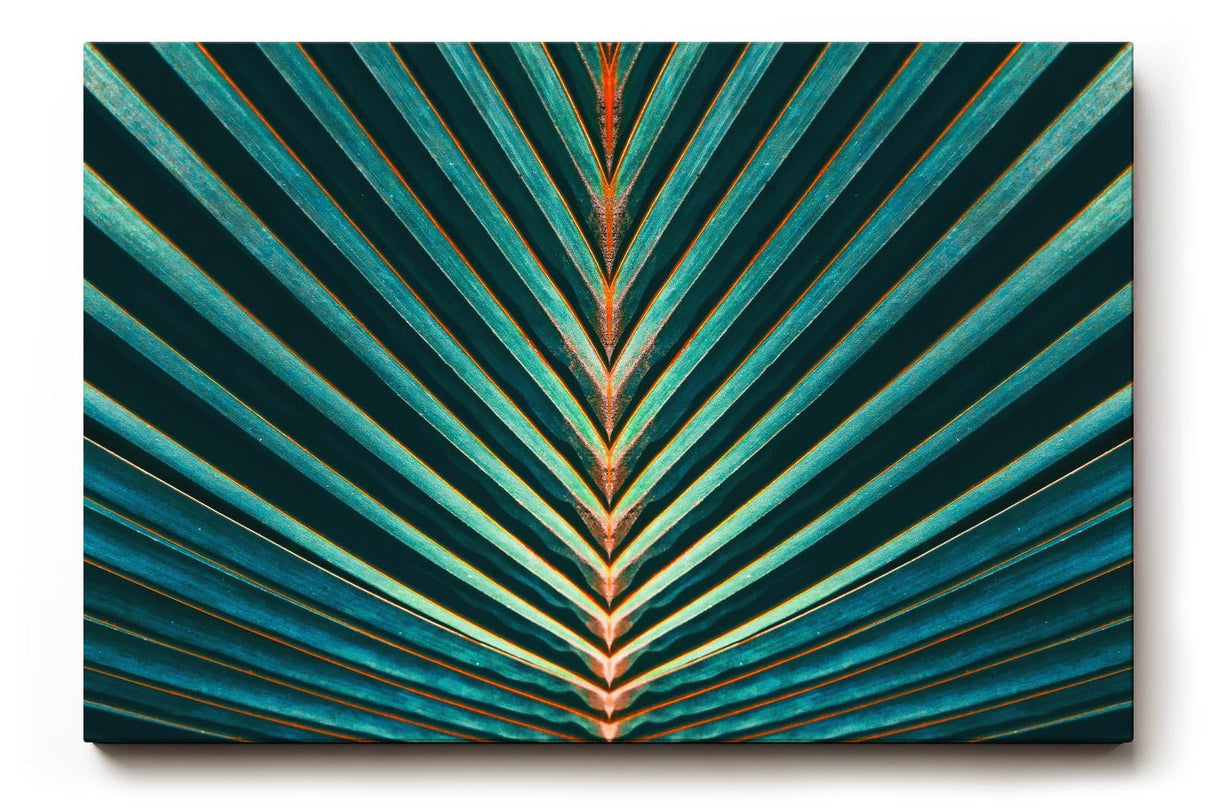 Sinus Art Wandbild 120x80cm Grafisches Palmenblatt mit symmetrischer Form – faszinierender Blickfang
