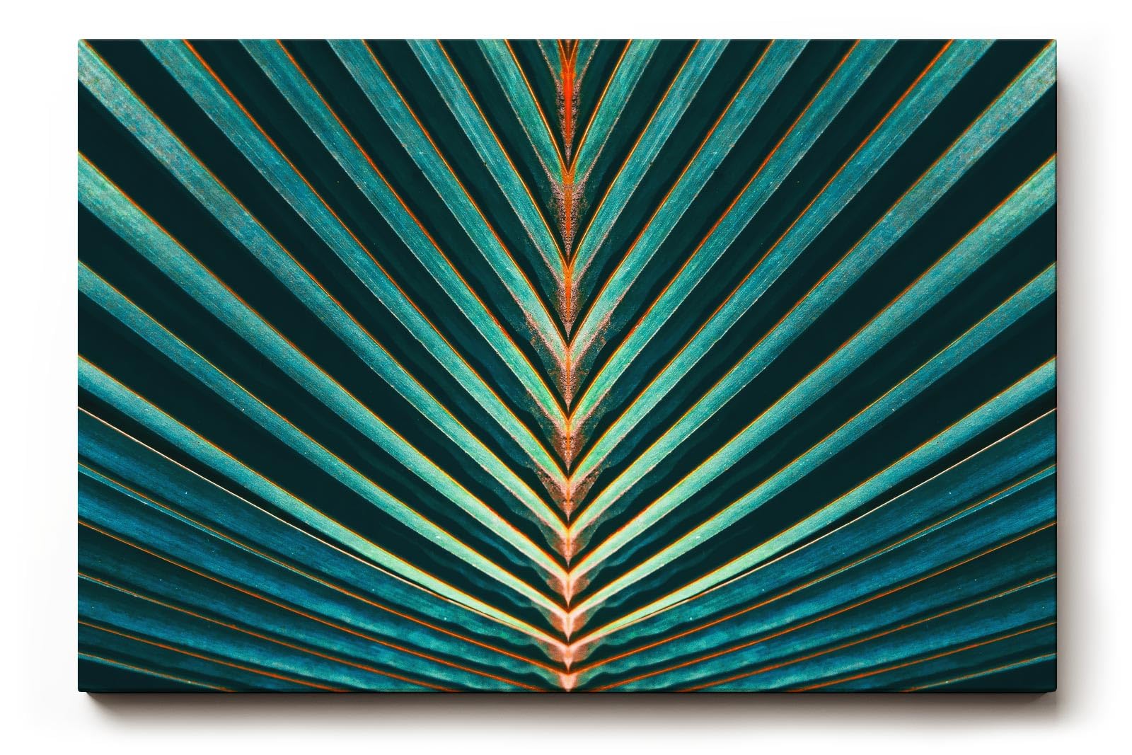 Sinus Art Wandbild 120x80cm Grafisches Palmenblatt mit symmetrischer Form – faszinierender Blickfang