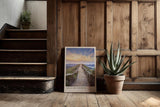 Paul Sinus Kunstdruck 40x60cm Boca do Inferno Azoren mit Weg auf dem Vulkangrat bei Sonnenuntergang