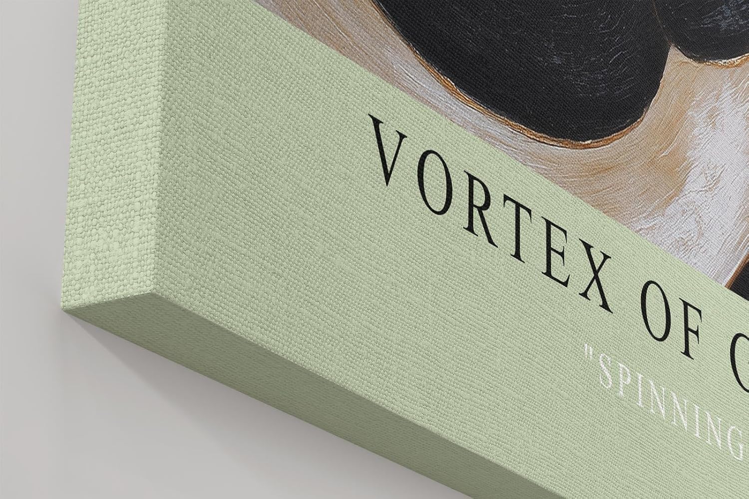 Paul Sinus Wandbild in 40x60cm Vortex of Grace – Abstraktes Wirbelmotiv in Schwarz, Weiß und Gold für moderne Raumgestaltung