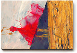 Sinus Art Wandbild 120x80cm Dynamische Farbflächen in Rot, Schwarz und Gold mit fließenden Übergängen