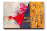 Sinus Art Wandbild 120x80cm Dynamische Farbflächen in Rot, Schwarz und Gold mit fließenden Übergängen