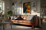Paul Sinus Wandbild in 40x60cm The Tropical King – farbenprächtiges Porträt eines Aras in intensiven Blauund Gelbtönen für exotische Raumgestaltung