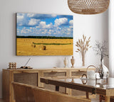 Paul Sinus Wandbild 120x80cm Weizenfeld Weizenernte Feld Natur weiße Wolken