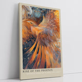 Paul Sinus Leinwandbild 60x90cm Rise of the Phoenix Leinwandbild majestätischer Phönix in Flammen mit abstraktem Hintergrund kraftvolle Symbolik