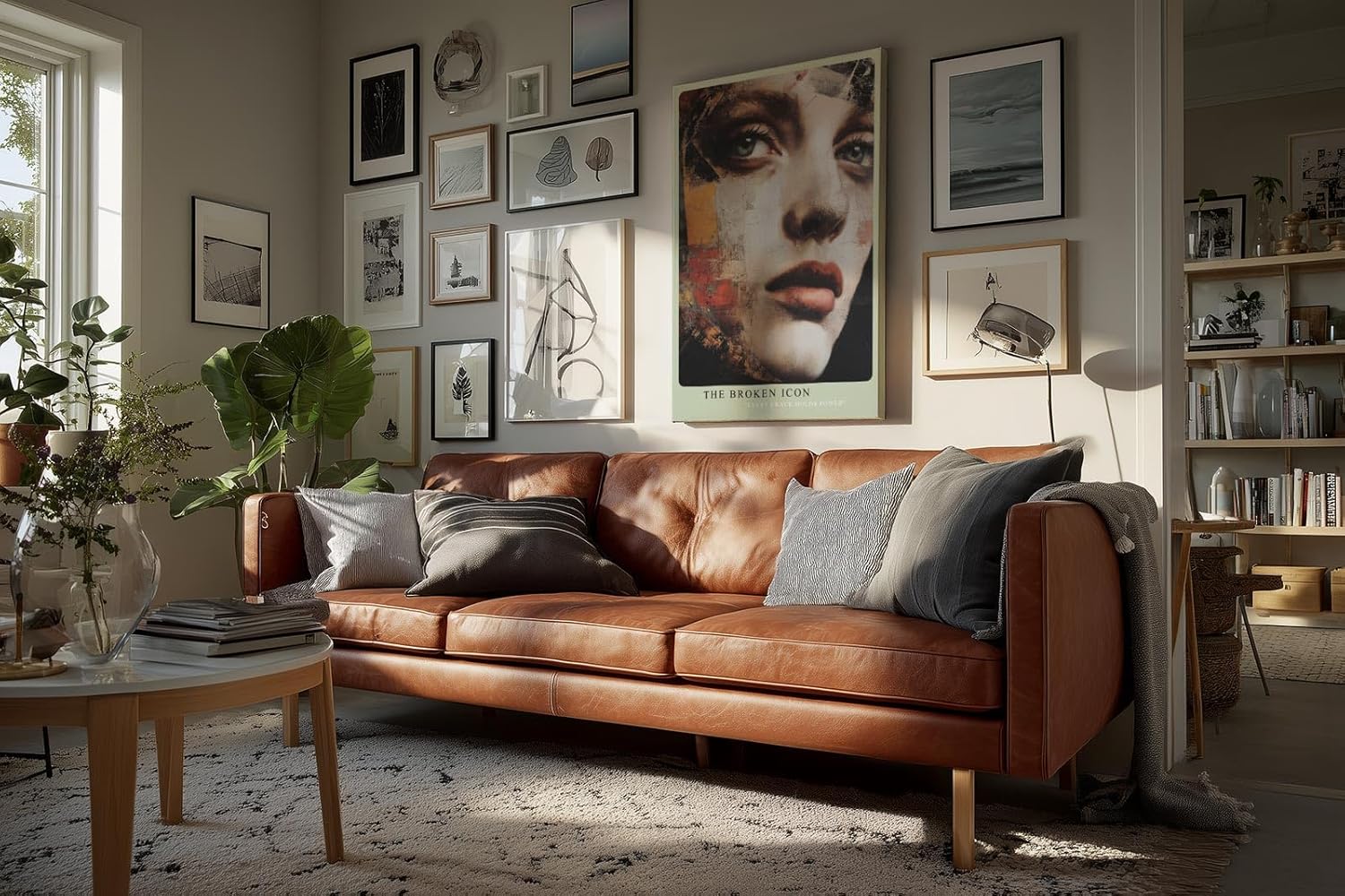 Paul Sinus Wandbild in 40x60cm Frauenporträt in fragmentierter Malweise – kraftvolles Mixed-Media-Kunstwerk für moderne Raumgestaltung