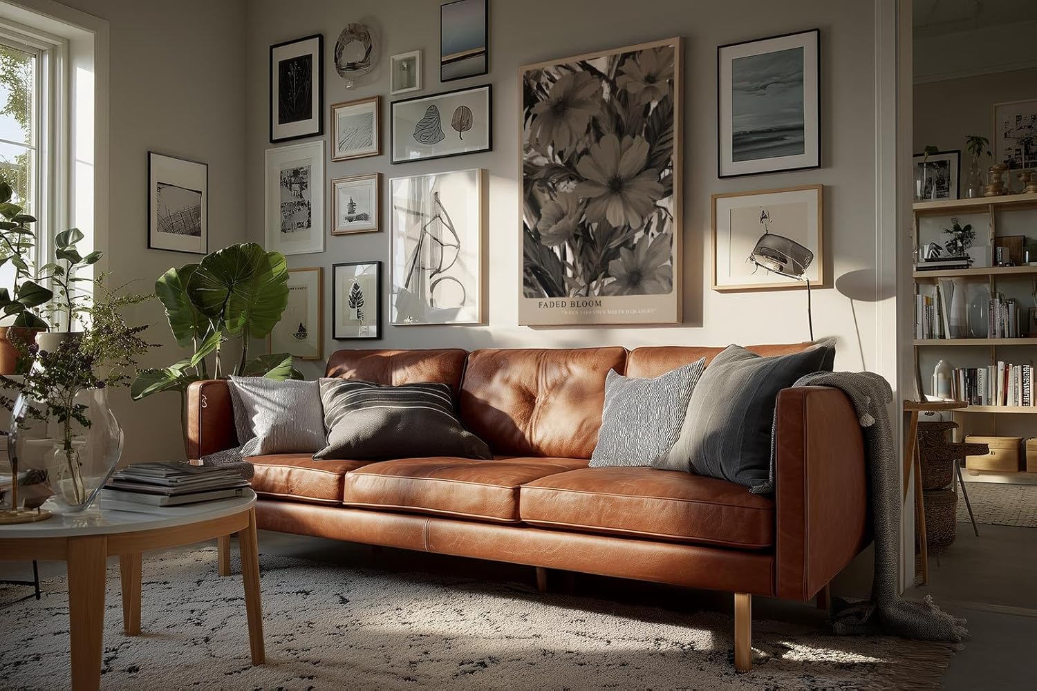 Paul Sinus Wandbild in 40x60cm Faded Bloom – Sepiafarbene Blüten im nostalgischen Stil mit malerischer Struktur