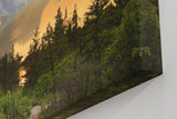 Sinus Art Wandbild 120x80cm Malerische Berglandschaft mit Sonnenuntergang und reflektierendem See