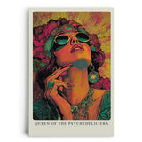 Paul Sinus Leinwandbild 60x90cm psychedelische Queen in leuchtenden Farben und ikonischem Retro-Stil – kunstvolles Leinwandbild