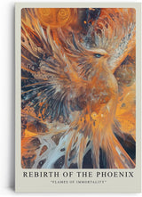 Paul Sinus Leinwandbild 80x120cm majestätischer Phönix in flammender Wiedergeburt – kunstvolles Leinwandbild für kraftvolle Raumgestaltung