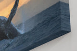 Sinus Art Wandbild 120x80cm Der Wal im Sprung vor dem Sonnenuntergang strahlt Kraft und Freiheit aus