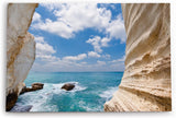 Paul Sinus Wandbild 120x80cm Rosch Hanikra Grotten Israel Meer Sonnenschein Horizont