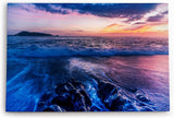 Paul Sinus Wandbild 120x80cm Meer Ozean Strand Horizont Violett Sonnenuntergang